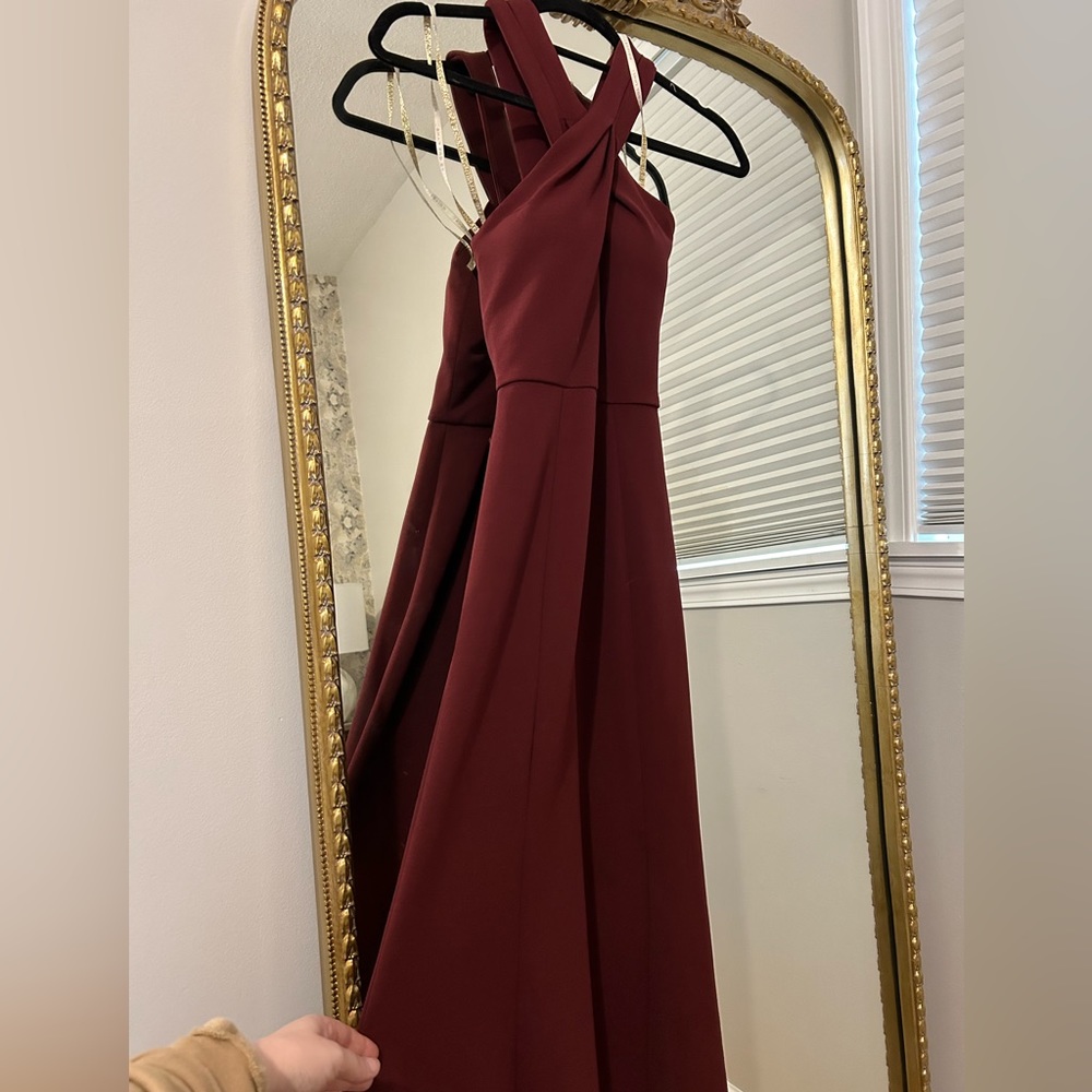Jenny Yoo Kayleigh cross front crepe dress